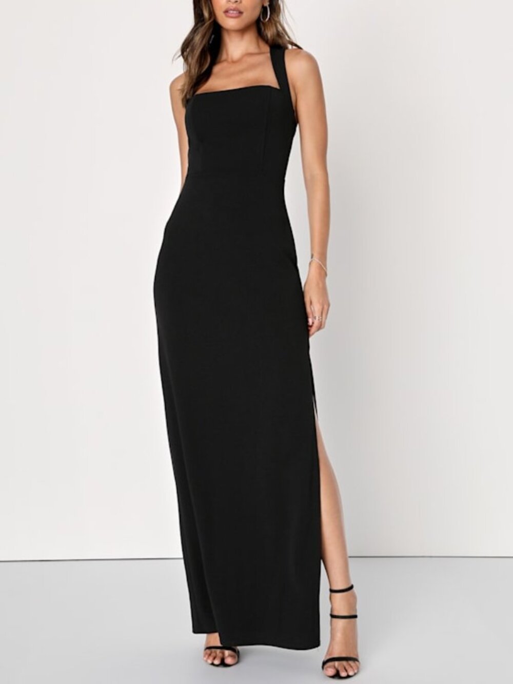 Lulus Black Sleeveless Column Maxi Dress - Size M